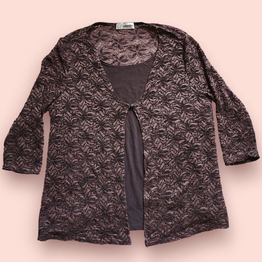 Vintage style boho whimsigoth layered cardigan fairy grandma fall cottage